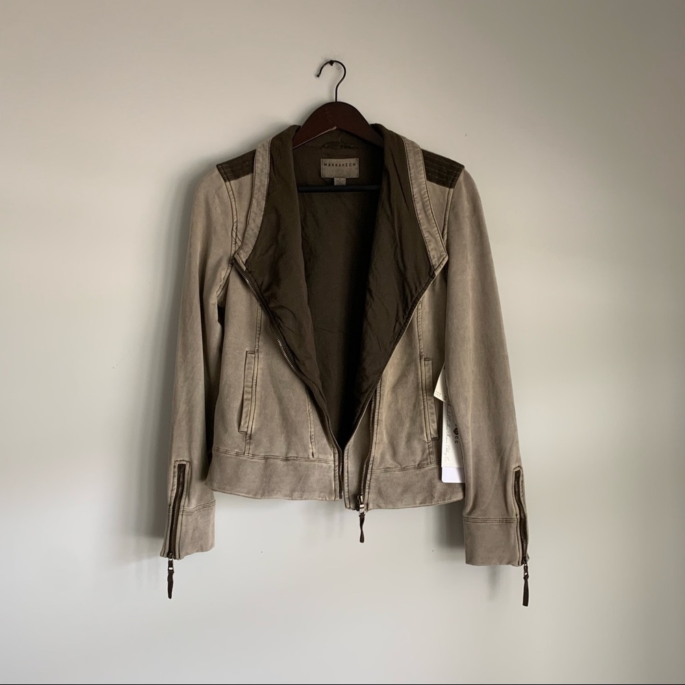 Anthro Marrakech Brown Motorcycle Jacket Small